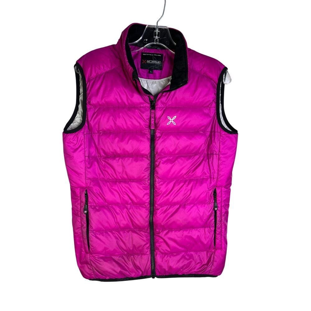 Montura Puffer Vest Womens Large Fuchsia Full Zip Front‎ Pocket